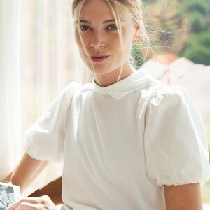 NWT Voyageur by MERSEA Francie Collar Top in White- size: Small